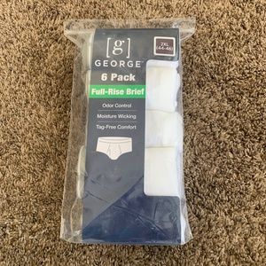 George White Full Rise Briefs 6 Pack XXL Men's Underwear 2XL or 44-46